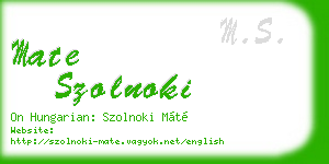 mate szolnoki business card